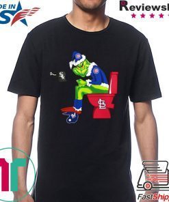 CHICAGO CUBS GRINCH SANTA SITTING ST LOUIS CARDINALS CHICAGO WHITE SOX MILWAUKEE BREWERS SHIRT