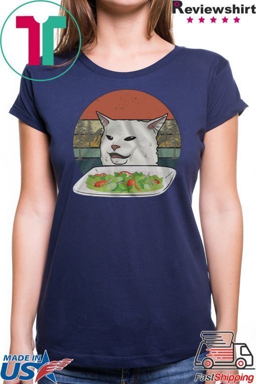 Cat At Dinner Vintage Shirt