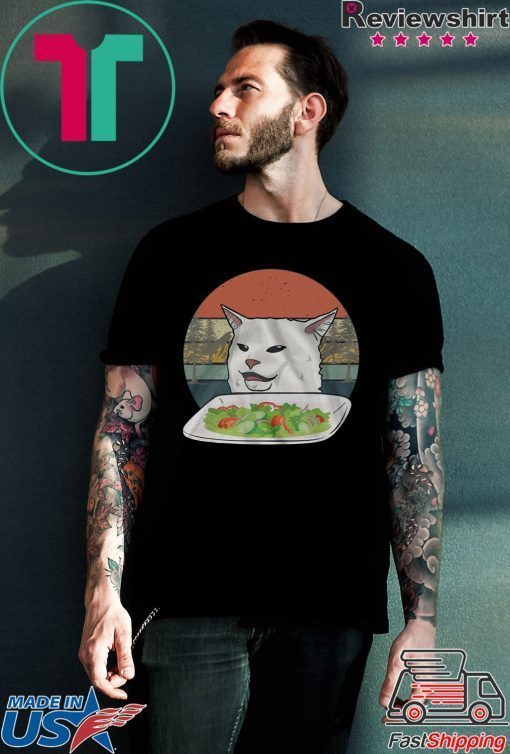 Cat At Dinner Vintage Shirt