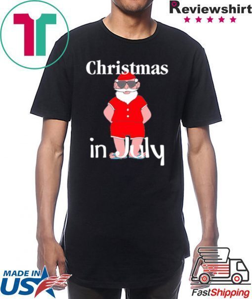 Christmas In July Funny Summer Santa Holiday shirt