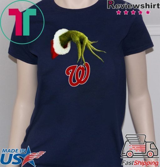 Christmas grinch hand holding washington nationals Shirt