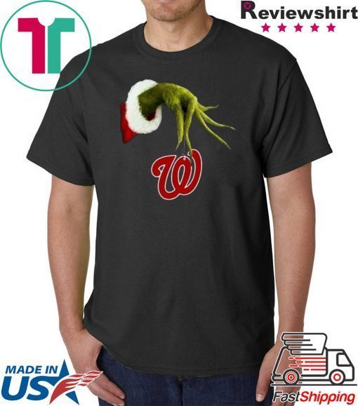 Christmas grinch hand holding washington nationals Shirt