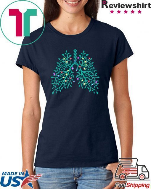 Christmas tree lights respiratory therapy lungs shirt