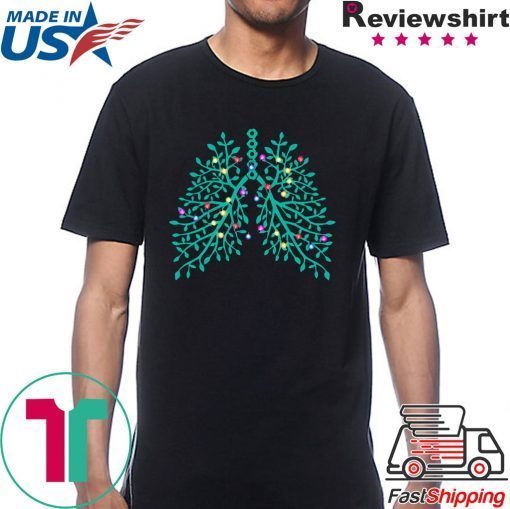 Christmas tree lights respiratory therapy lungs shirt