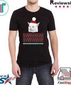 Christmas ugly sweater cheeky Table dinner cat dank meme T-Shirt