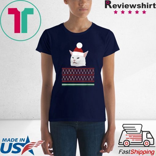 Christmas ugly sweater cheeky Table dinner cat dank meme T-Shirt