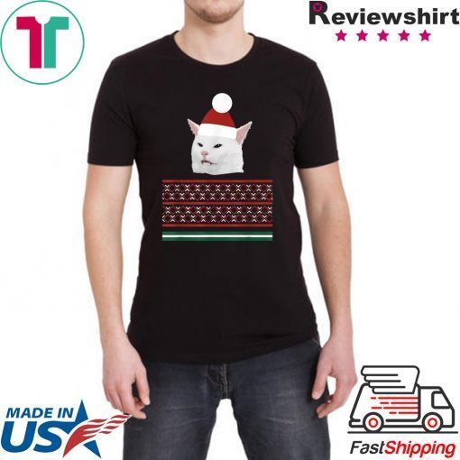 Christmas ugly sweater cheeky Table dinner cat dank meme T-Shirt