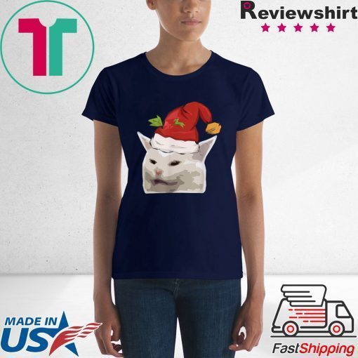 Confused Cat Meme Dank Table I Funny XMAS T-Shirt