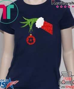 Funny Grinch Hand holding Police ornament Christmas T-Shirt