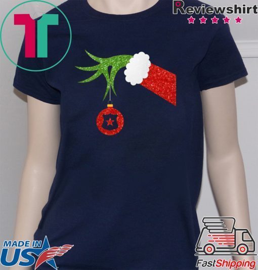 Funny Grinch Hand holding Police ornament Christmas T-Shirt