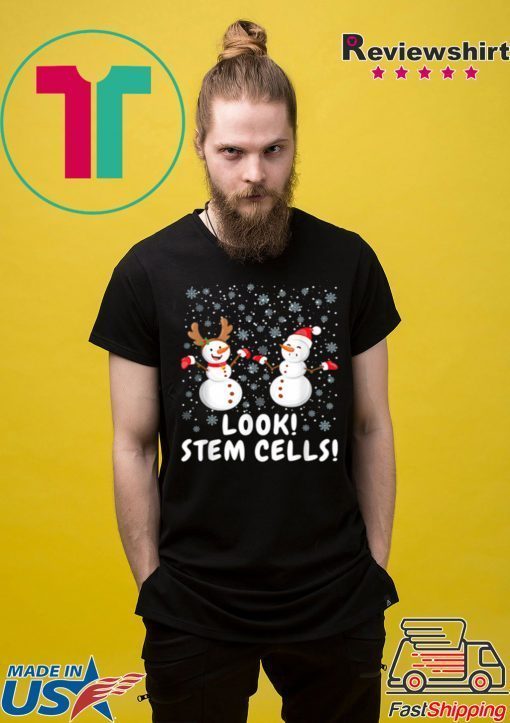 Funny Stem Cell Snowman Christmas Science Tee shirt