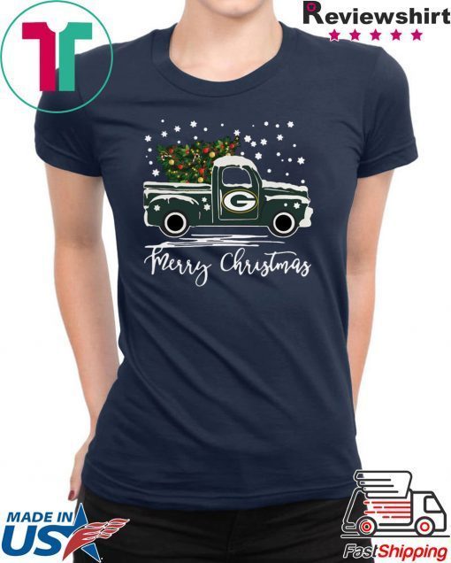 Green Bay Packers pickup truck Merry Christmas shirt