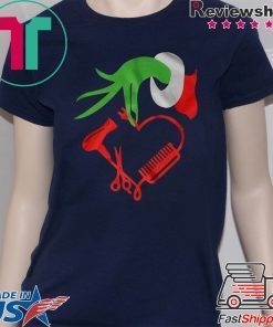 Grinch Hand Holding A Barber Items Christmas Style Shirt