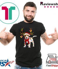 Jack Russell Terrier Reindeer Christmas light shirt