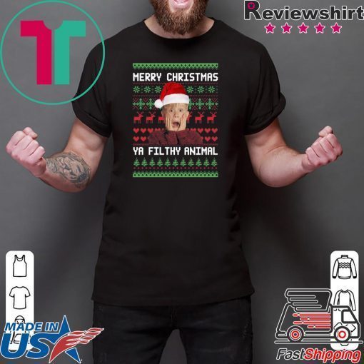 Kevin McCallister Merry Christmas Ya Filthy Animal Christmas Tee Shirt