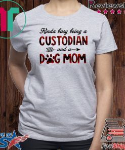 Kinda Busy Being A Custodian And A Dog Mom Plaid 2020 T Shirt