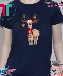 Llama Reindeer Christmas Light shirt