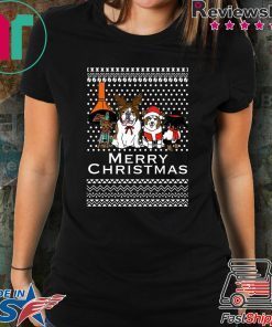 Merry Christmas Vintage Dogs Holidays Ugly T-Shirt