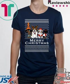 Merry Christmas Vintage Dogs Holidays Ugly T-Shirt