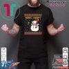 Merry Snoopy Snowman Christmas Tee Shirt