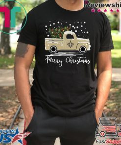 New Orleans Saints pickup truck Merry Christmas shirt