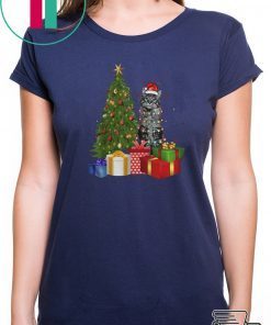Nice Santa Maine Coon Cat Christmas Tree Light shirt