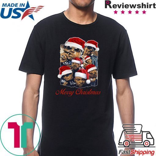 Notorious Big Snoop Dogg Ice Cube Eminem Tupac Santa Merry Christmas T-Shirt