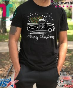 Oakland Raiders pickup truck Merry Christmas shirt