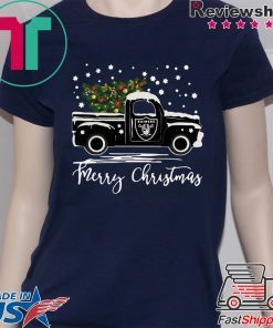 Oakland Raiders pickup truck Merry Christmas shirt