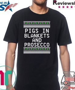 Pigs in blankets and Prosecco Christmas T-shirt