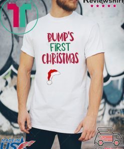 SANTA HAT BUMPS FIRST CHRISTMAS MATERNITY SHIRT
