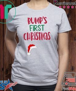 SANTA HAT BUMPS FIRST CHRISTMAS MATERNITY SHIRT