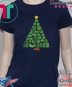 SUPER MARIO ITEM CHARACTERS CHRISTMAS TREE GRAPHIC SHIRT