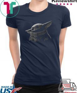 Star Wars The Mandalorian The Child Black & Grey Portrait T-Shirt