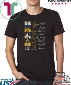 Star war characters signatures shirt