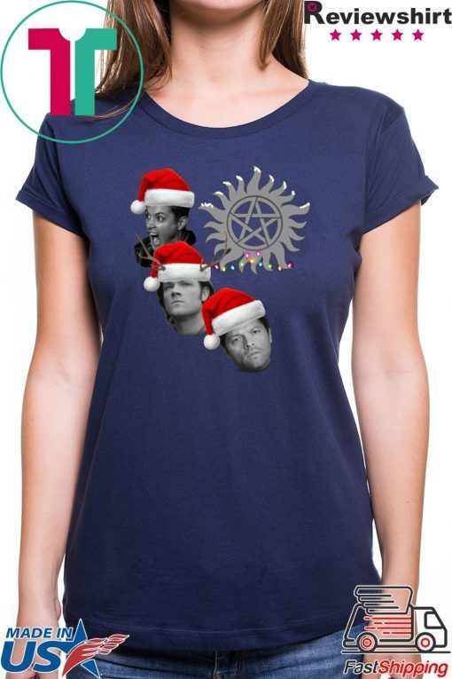 Supernatural Winchester Brothers And Castiel Christmas T-ShirtSupernatural Winchester Brothers And Castiel Christmas T-Shirt