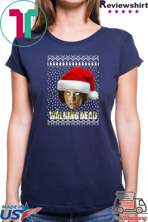 The Walking Dead Maggie Greene Santa Hat Ugly Christmas Shirt