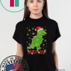 Tree Rex Sparkling Light Santa Hat Christmas T-Shirts