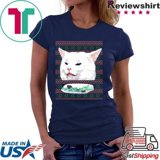 Woman Yelling At Cat Christmas Tee Shirt