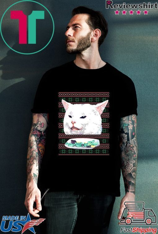 Woman Yelling At Cat Christmas Tee Shirt