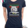 Woman yelling at a cat ugly christmas T-Shirt