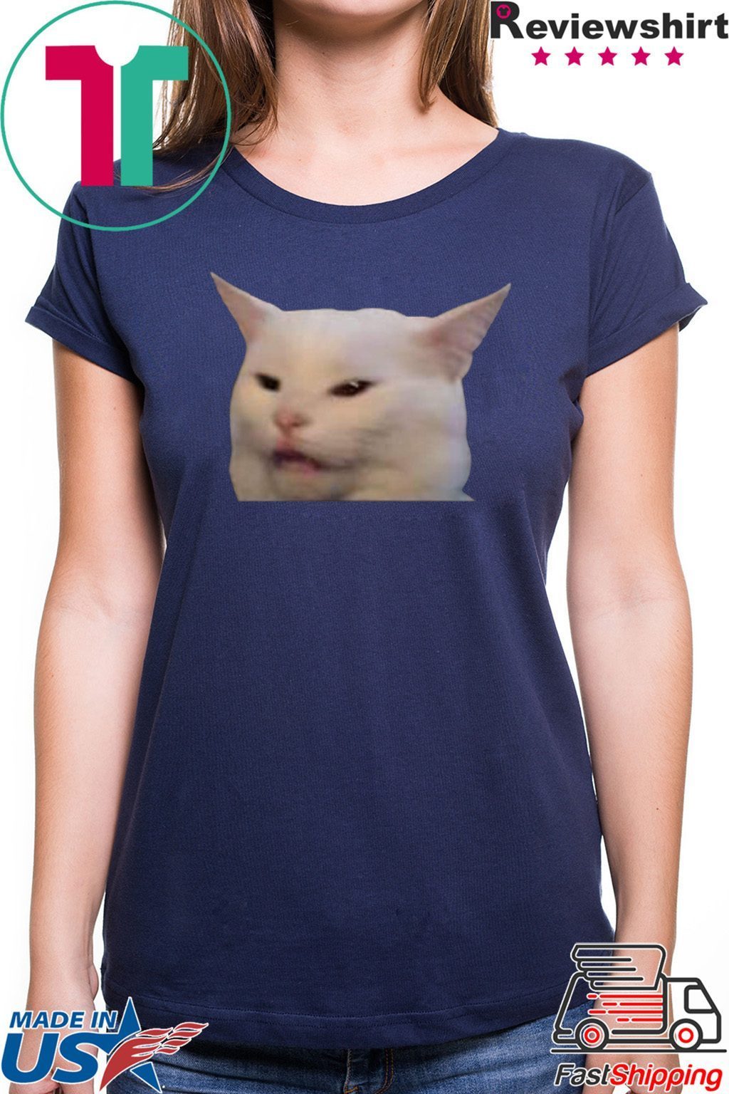 Woman Yelling at Cat Trending meme Merry Christmas T-shirt Top 