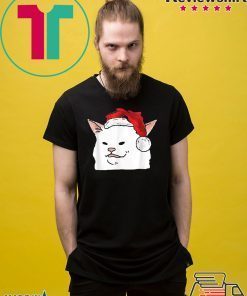 Women Yelling At Confused Cat At Dinner Table Meme Santa Hat T-Shirt