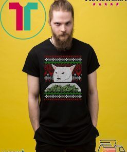 Yelling At A Cat Dinner Table Meme-Best Ugly Christmas Dress T-Shirt