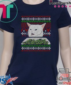 Yelling At A Cat Dinner Table Meme-Best Ugly Christmas Dress T-Shirt