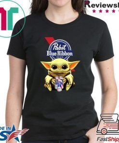 Baby Yoda Hug Pabst Blue Ribbon Beer Shirt