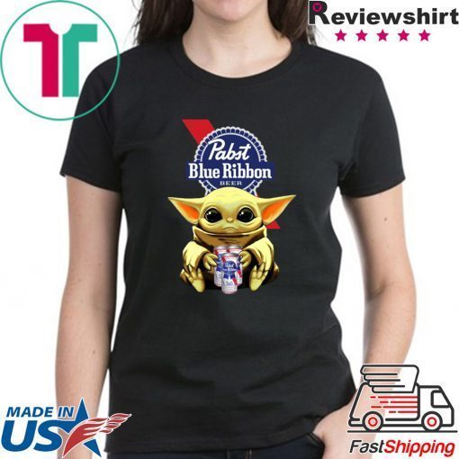 Baby Yoda Hug Pabst Blue Ribbon Beer Shirt