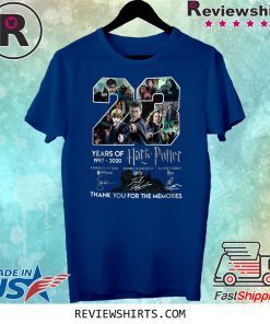 Harry Potter 23 Years Of 1997-2020 Emma Watson Daniel Radcliffe Ruper Grint Thank You For The Memories T-Shirt