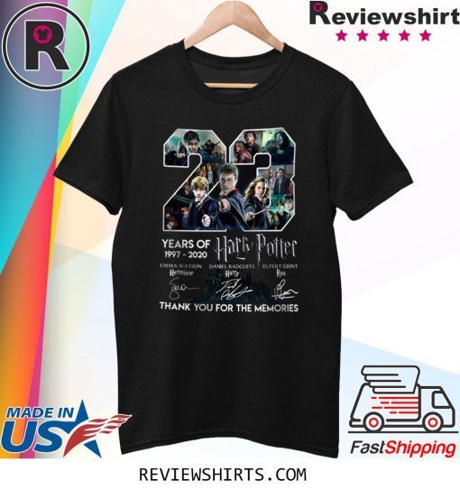 Harry Potter 23 Years Of 1997-2020 Emma Watson Daniel Radcliffe Ruper Grint Thank You For The Memories T-Shirt