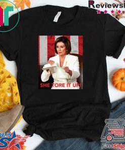 Nancy Pelosi Meme She Tore It Up Donald Trump Speech Tee Shirts